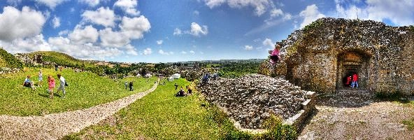 Corfe Castle, ruins on the Dorset coast of England, castle, exterior, corfe, walls, southwest, stone, outdoors, wareham, kingdom, swanage, united, purbeck, little, ruins, historic, great, ancient, tourism, britain, coast, relic, europe, dorset, outdoor